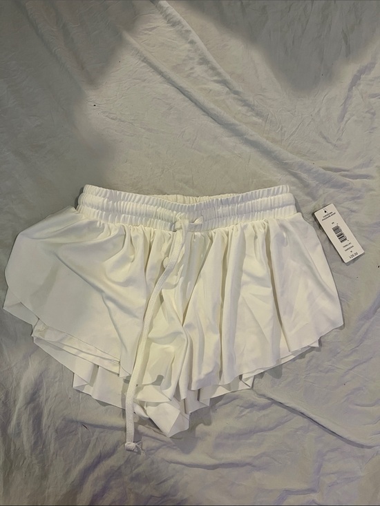 Fred Meyer Pants - Women's White Ruffle Skort with Drawstring Waist